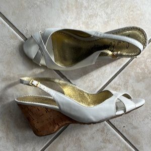 Sam Edelman white sandals with wedges